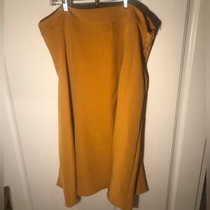 3X New Ashley Stewart 26 midi skirt work office business casual yellow mustard